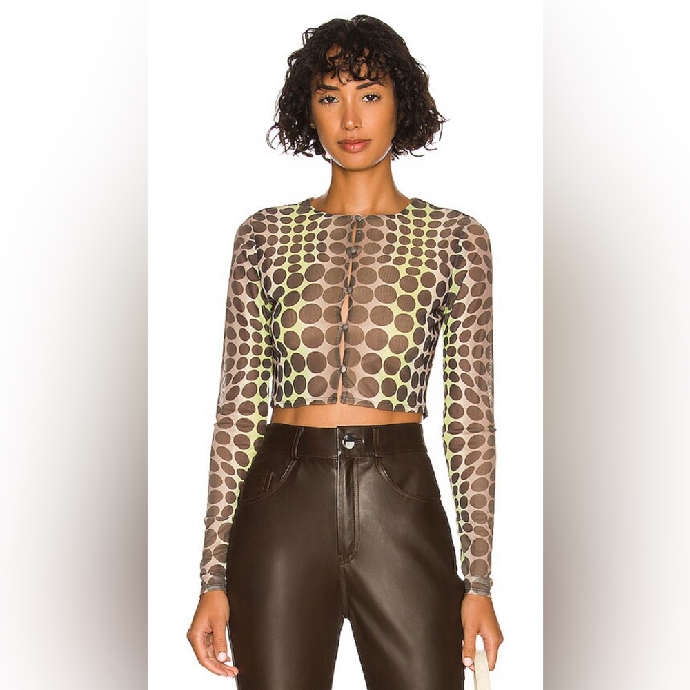 AFRM Mikka Top en Abstract Neon Dot, Size S